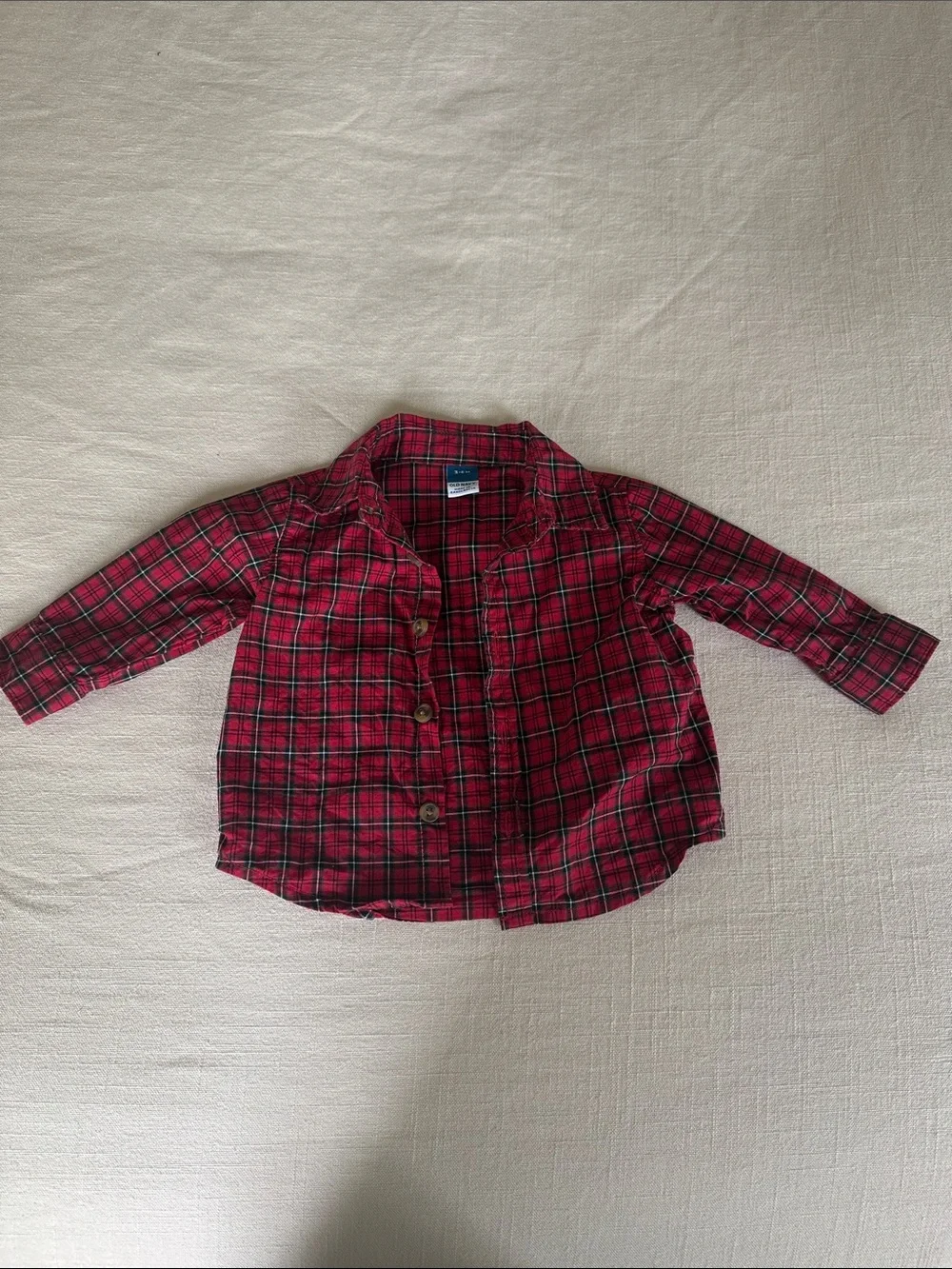 Old Navy Red Plaid Button-Front Shirt with Navy Corduroy Pants